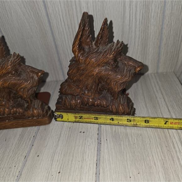 Vtg 60s- 70s Wood Scotty Dog Bookends Anthropomorphic Scottish Terrier MCM  Read - Picture 8 of 9